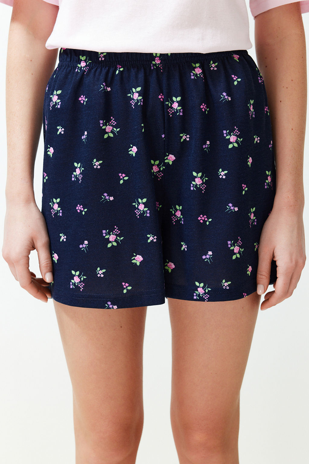 Trendyolmilla Pembe Cok Renkli Cicekli Sortlu Orme Pijama Tak?m? THMSS24PT00214  фото 6