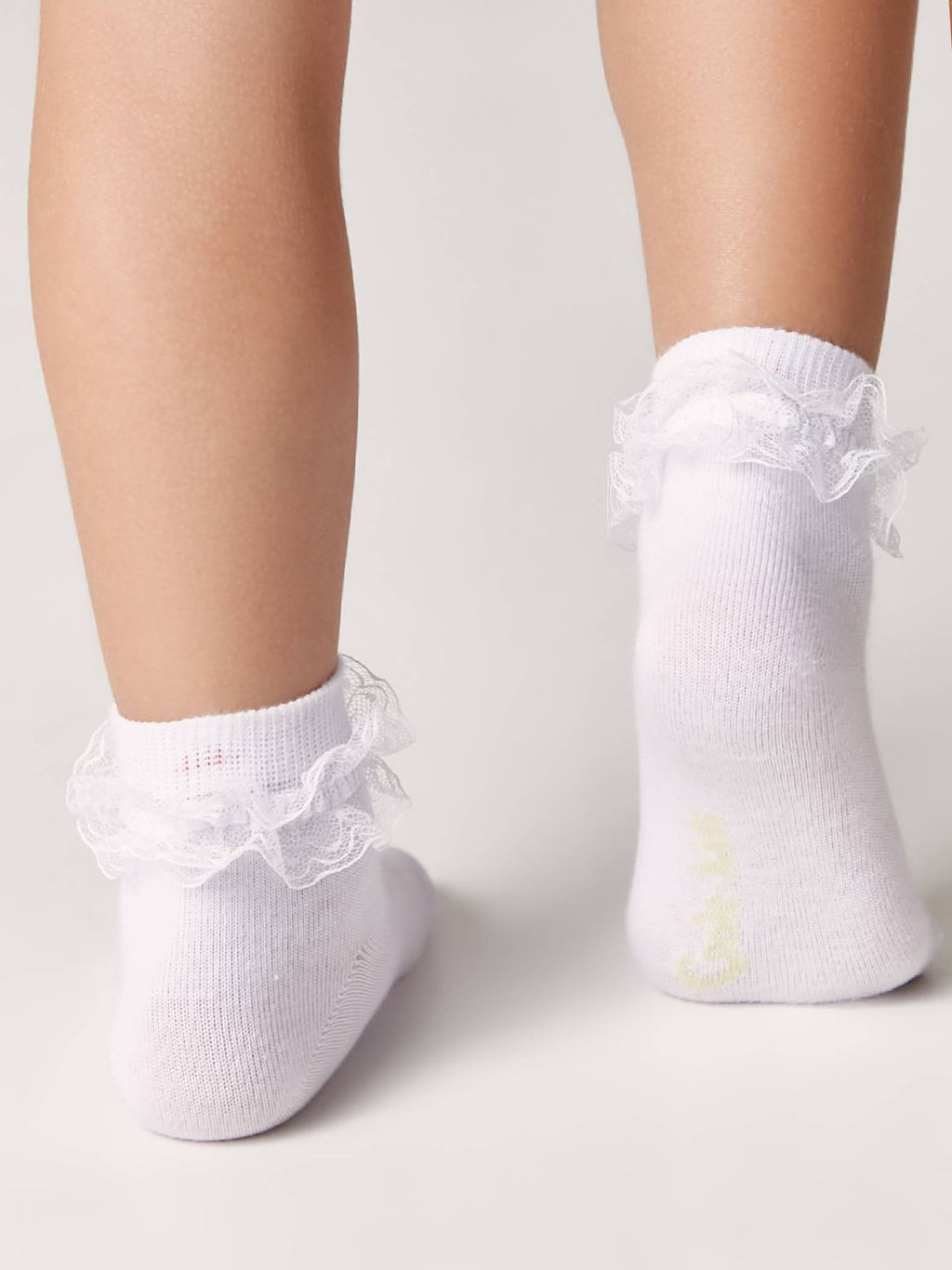Цена за 2 пары Conte-Kids Хлопковые носки TIP-TOP с кружевной лентой белый