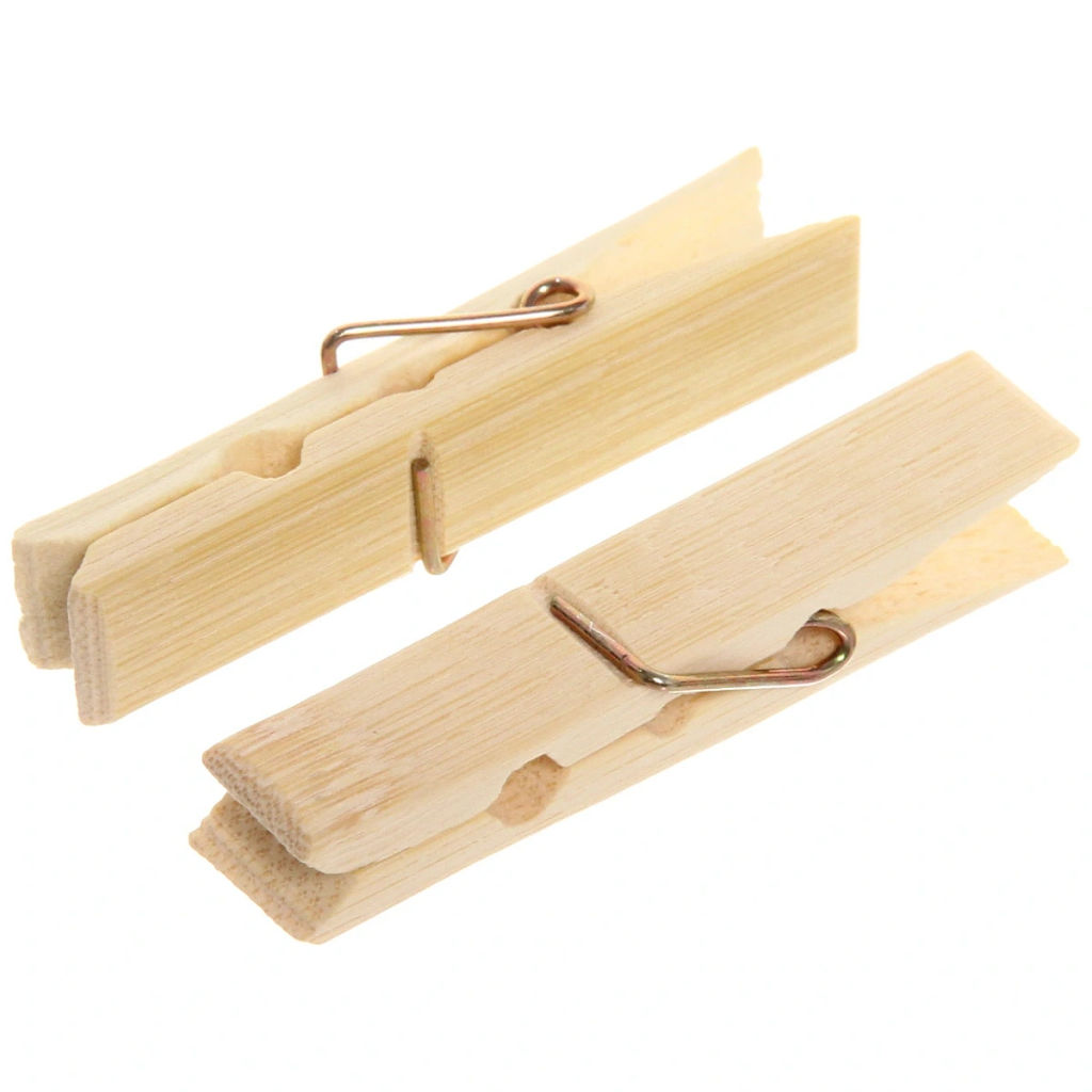 Цена за 10 шт. Прищепки бельевые Селфи бамбук (20шт) 6см