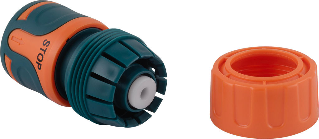 Цена за 2 шт. Коннектор IN GREEN GARDEN быстросъемный с аквастопом для шланга 3/4 SOFTEL GG556012055