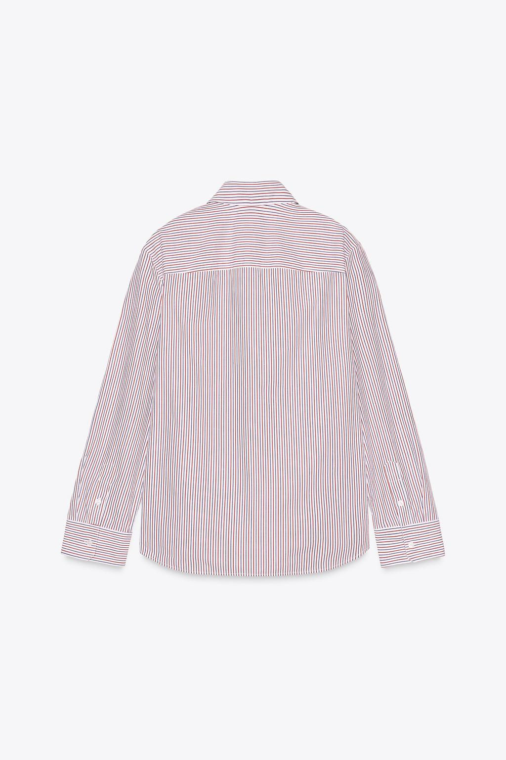ZW COLLECTION STRIPED POPLIN SHIRT - Zara фото 6