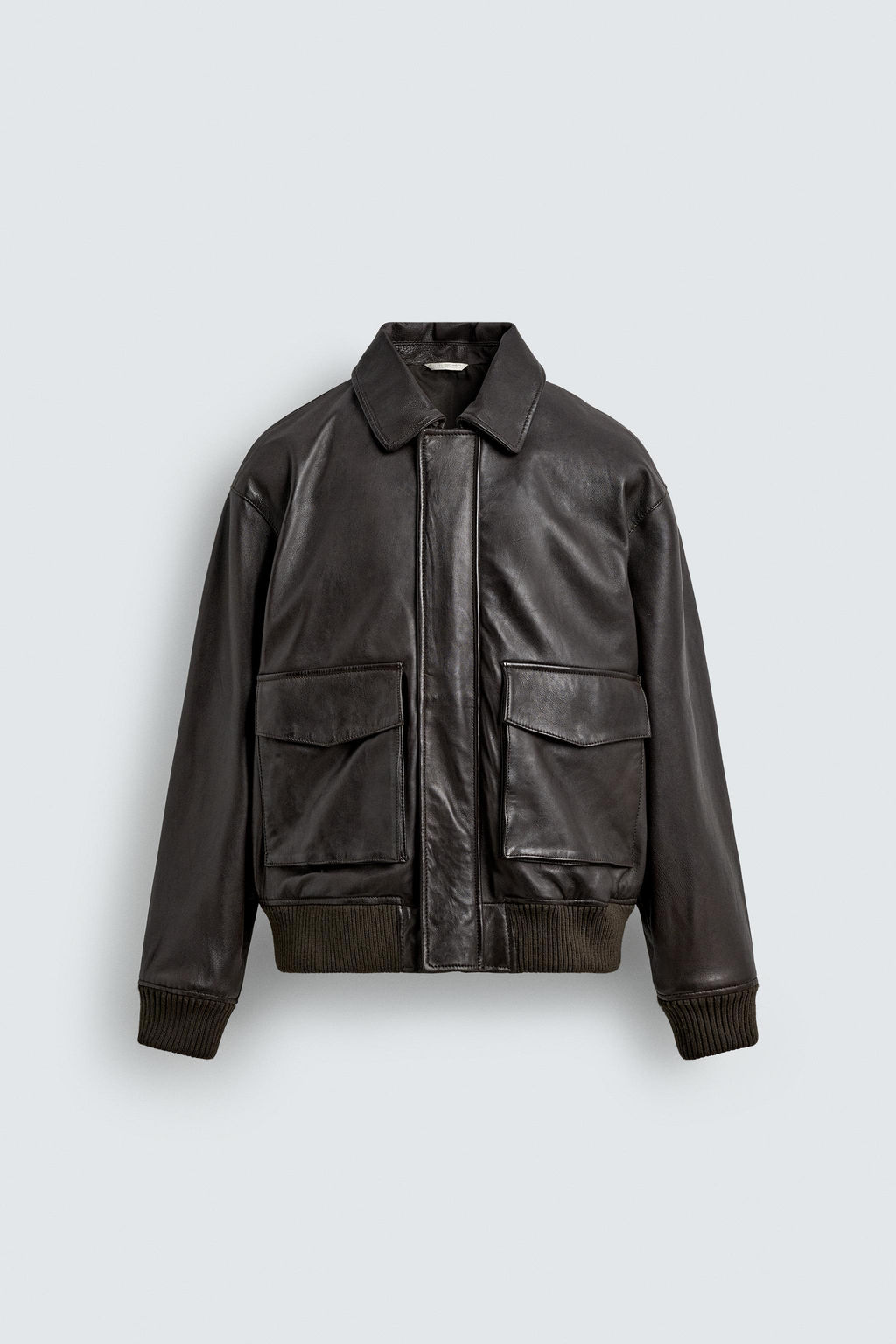 RELAXED FIT LEATHER JACKET - Zara фото 7