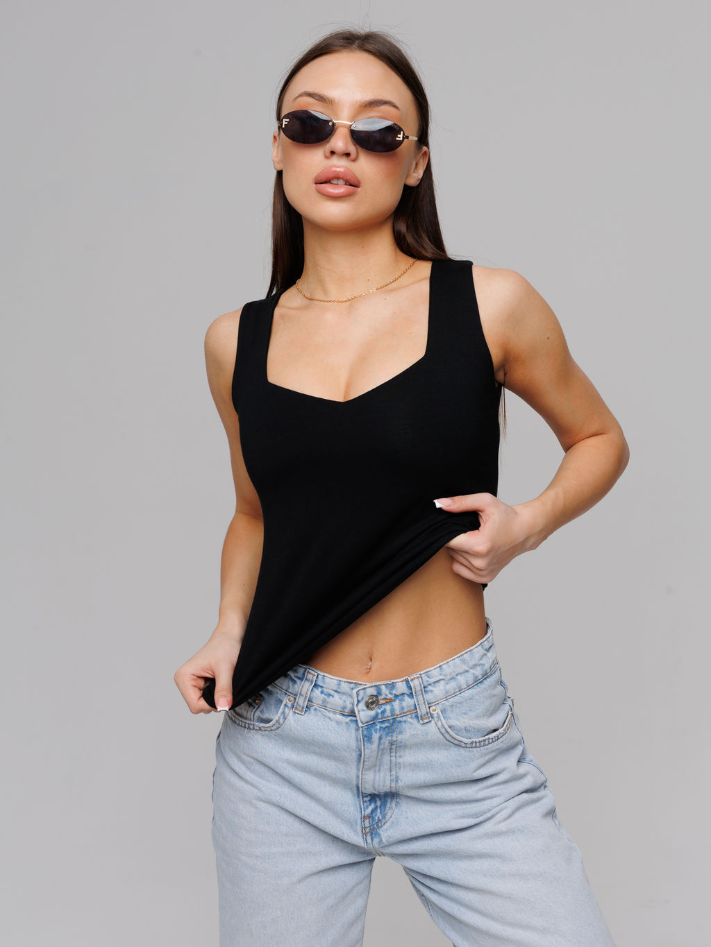 Женский топ с фигурным вырезом Lingeamo черный ЛТ-08 (7)  фото 2