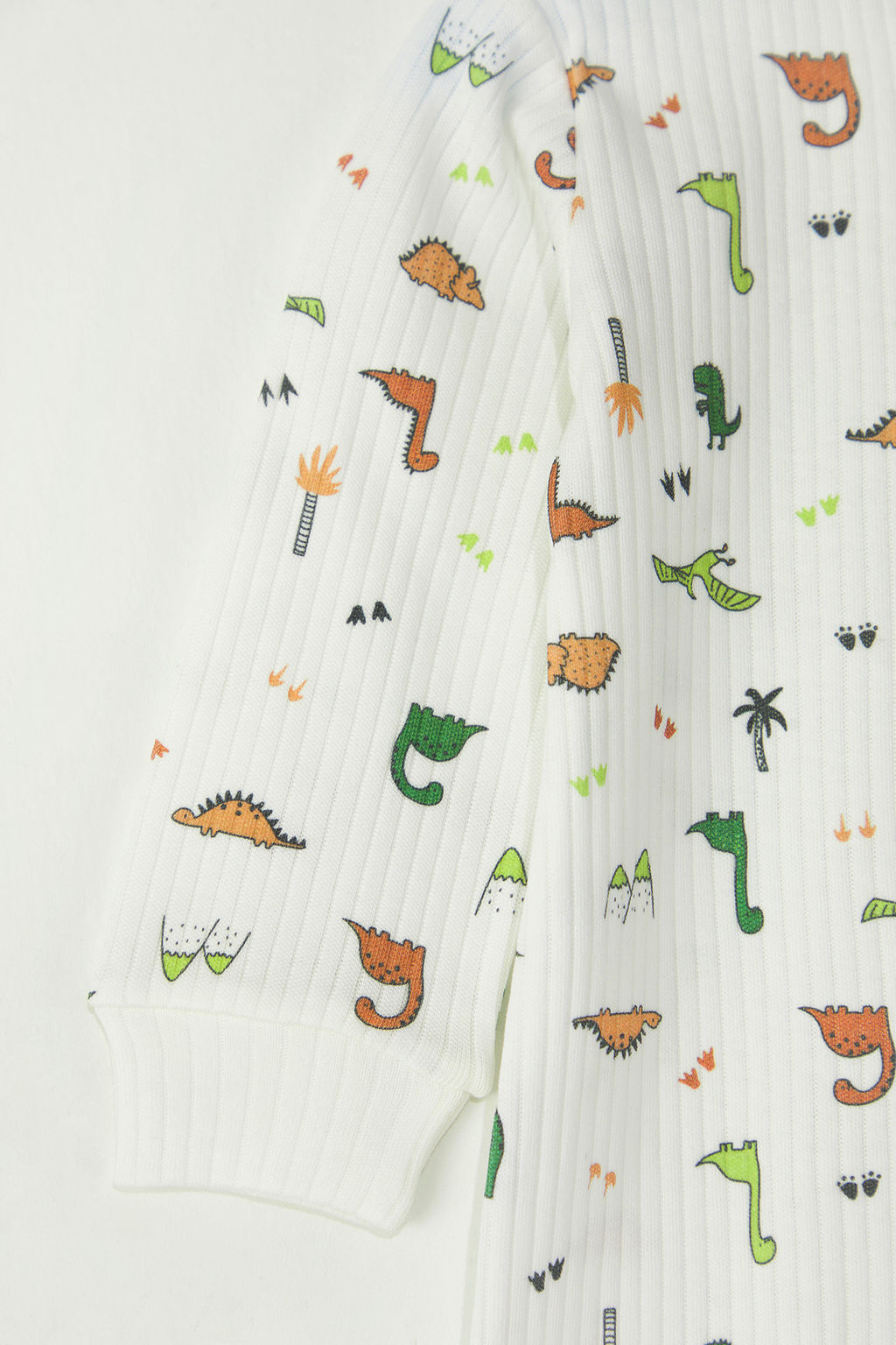 Ekru Erkek Bebek %100 Pamuk Bask?l? Uzun Kol Orme Tulum TKDSS25TU00001 - Trendyolmilla фото 3