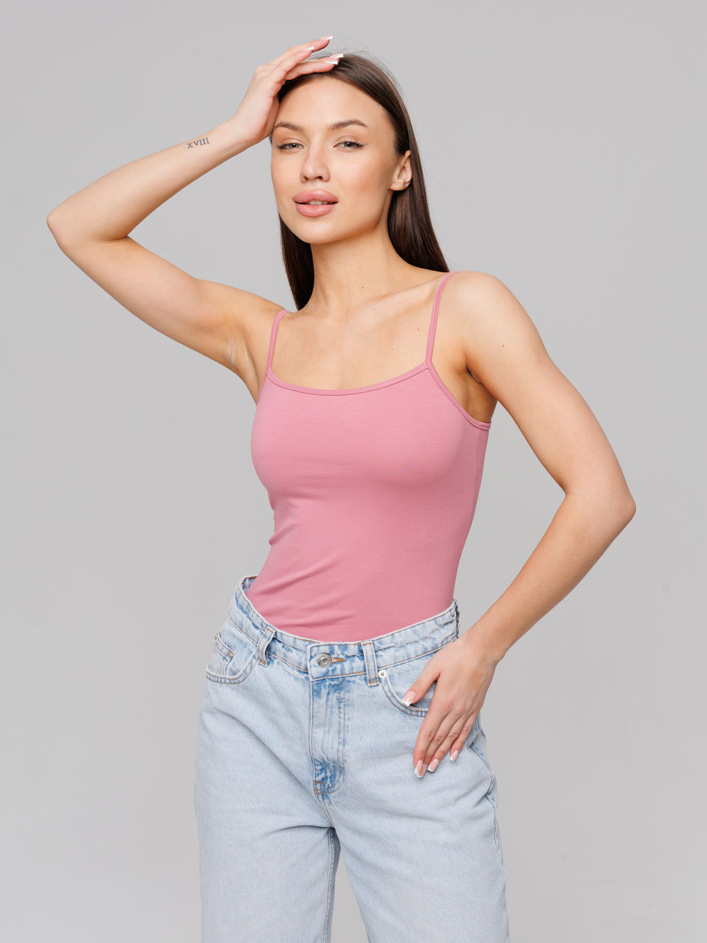 Женская майка на бретелях Lingeamo брусничный ЛТ-07 (22)  фото 4