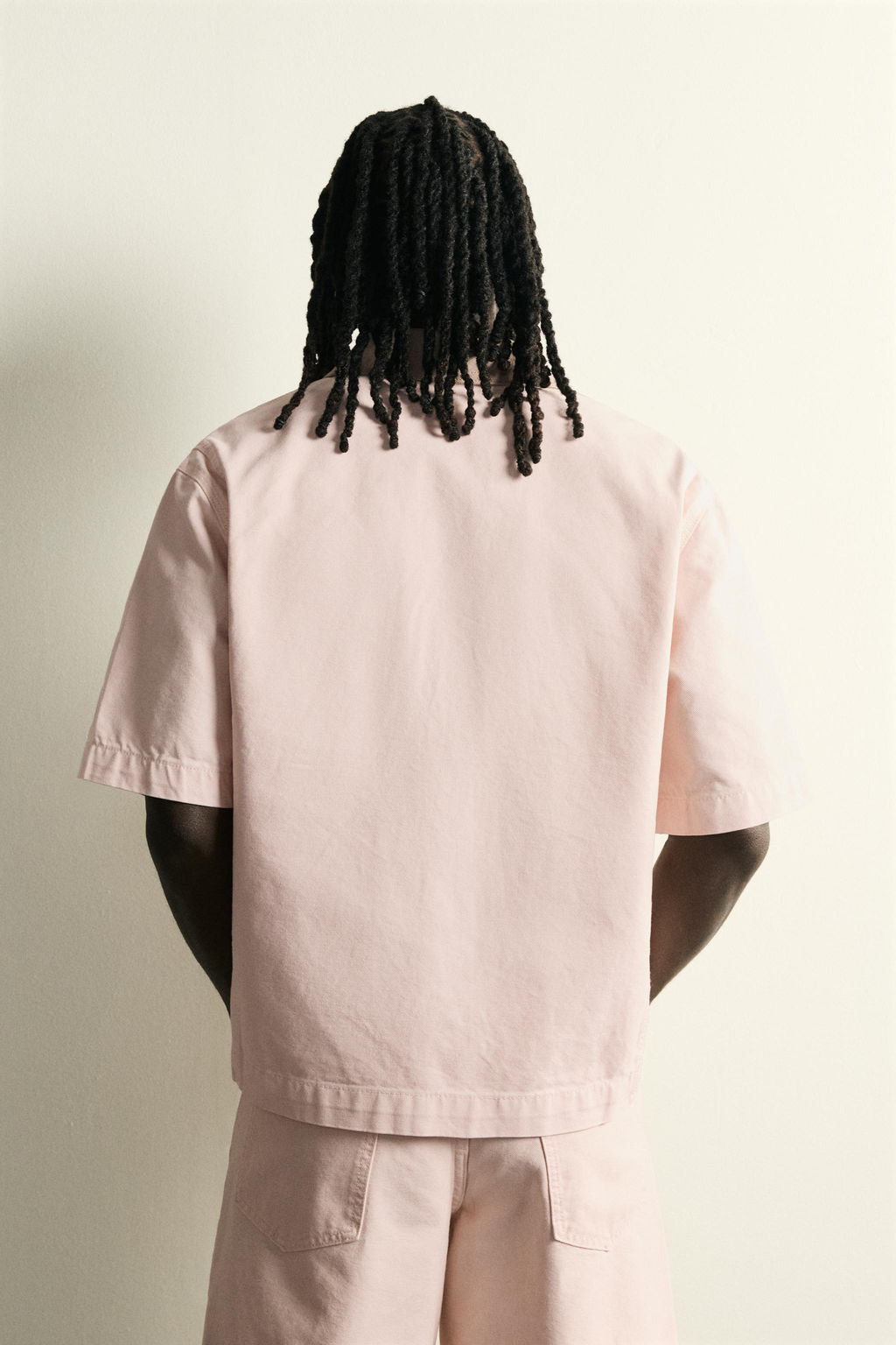 SOBRECAMISA CUELLO CONTRASTE MANGA CORTA / Rosa - Zara фото 3