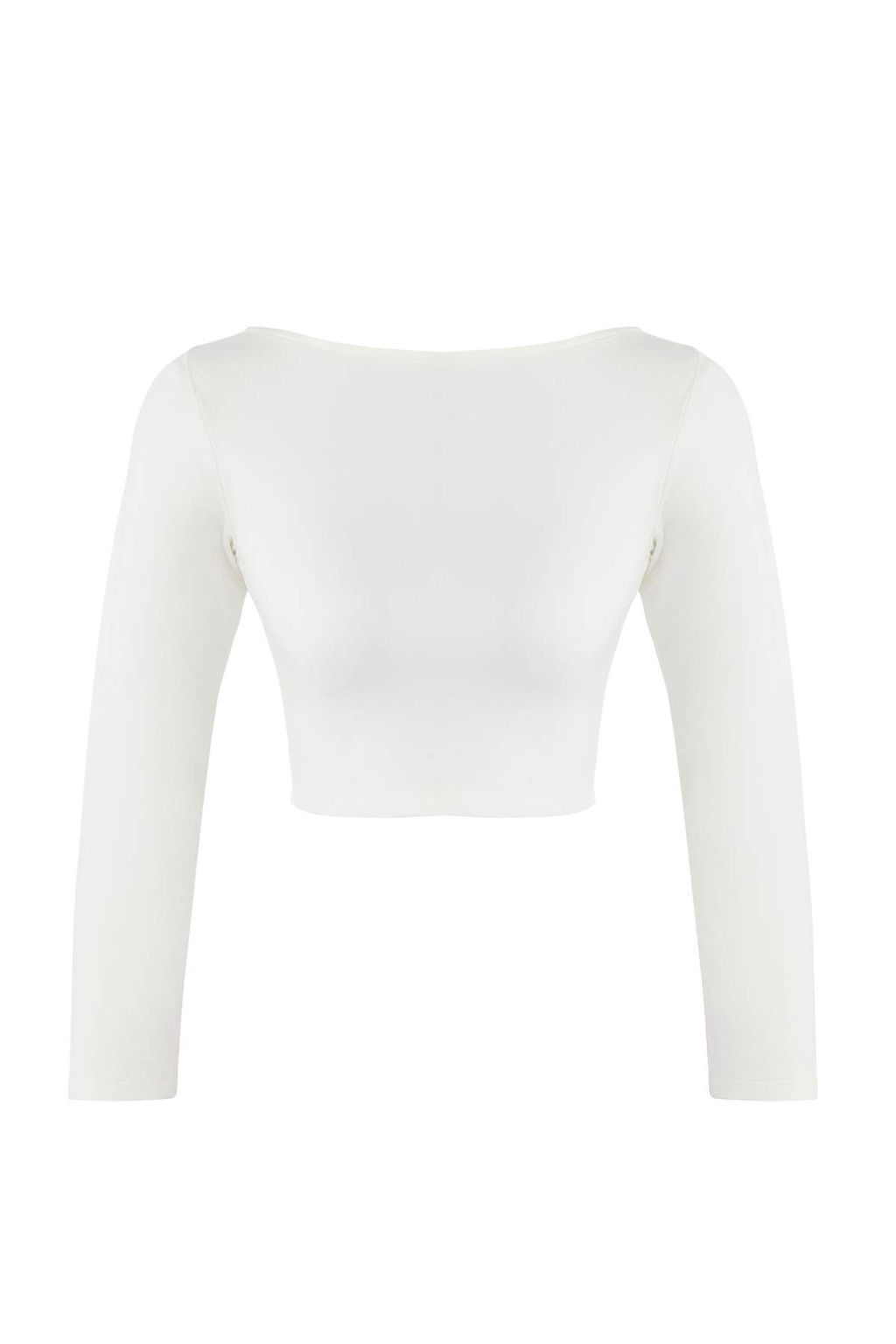 Trendyolmilla Siyah-Beyaz-Antrasit 3lu Paket Crop Fitted/Vucuda Oturan Orme Bluz TWOAW25BZ00300