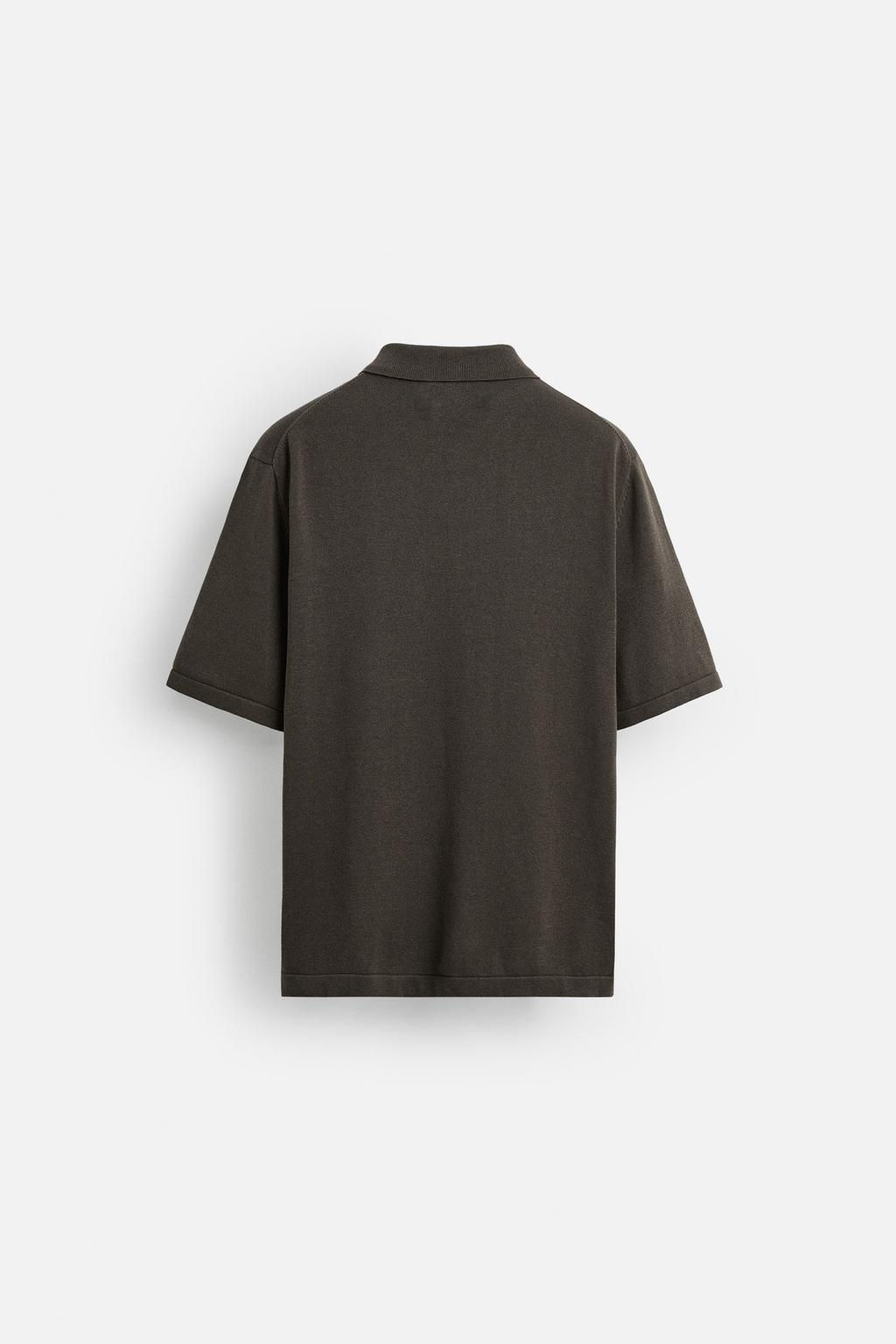 COTTON-BLEND KNIT POLO SHIRT - Zara фото 16