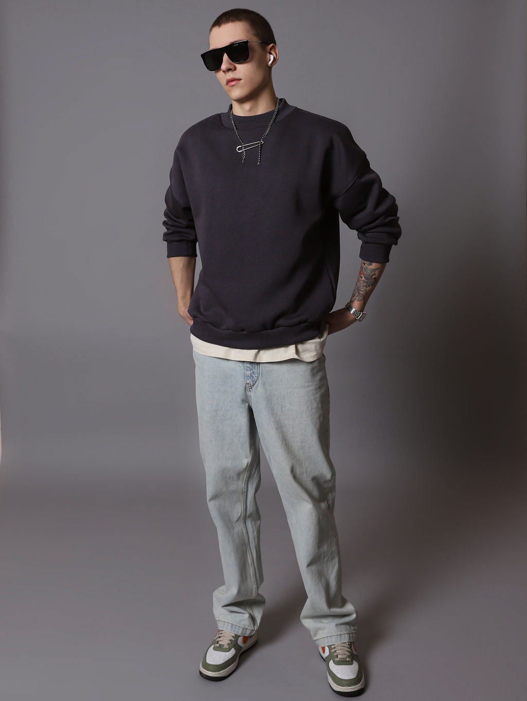 Свитшот оверсайз К501 Графит