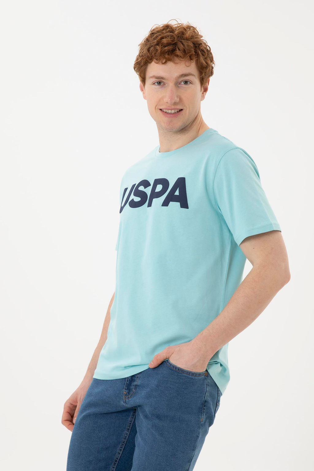 Мужская базовая футболка цвета морской волны - U.s. polo assn фото 3