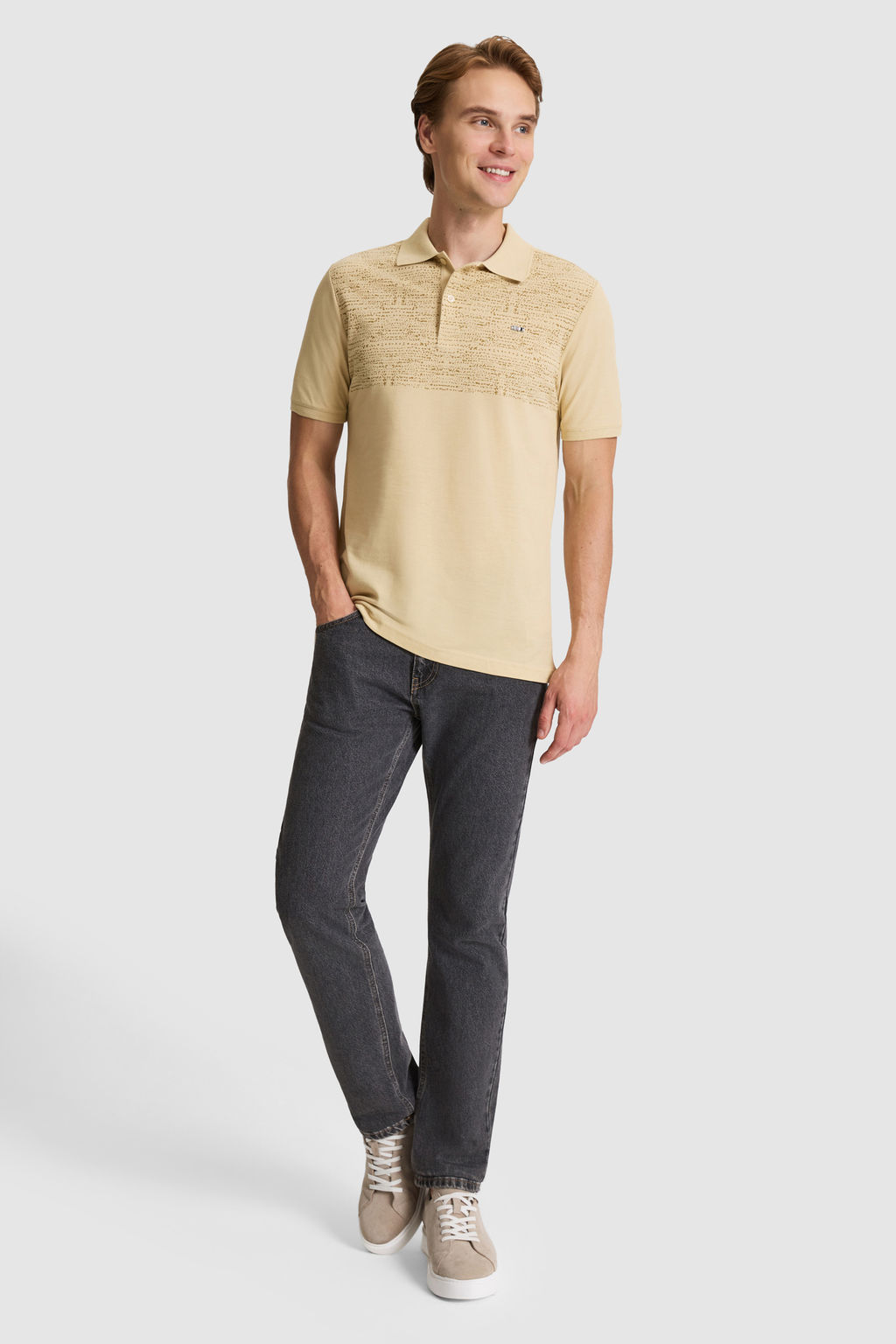Erkek Bej Regular Fit Polo Yaka Ti__rt - U.s. polo assn фото 2
