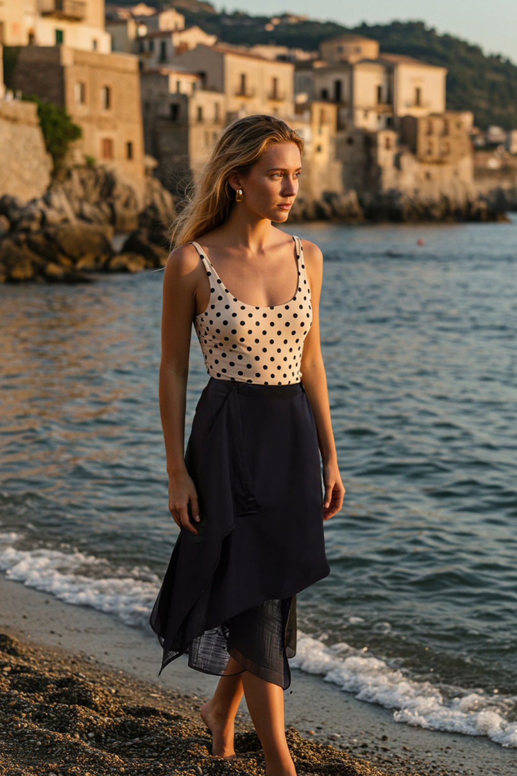 TRENDYOLMILLA Ekru Midi Dokuma Flaml? Pamuk Plaj Etek TBESS25ET00013 фото 8