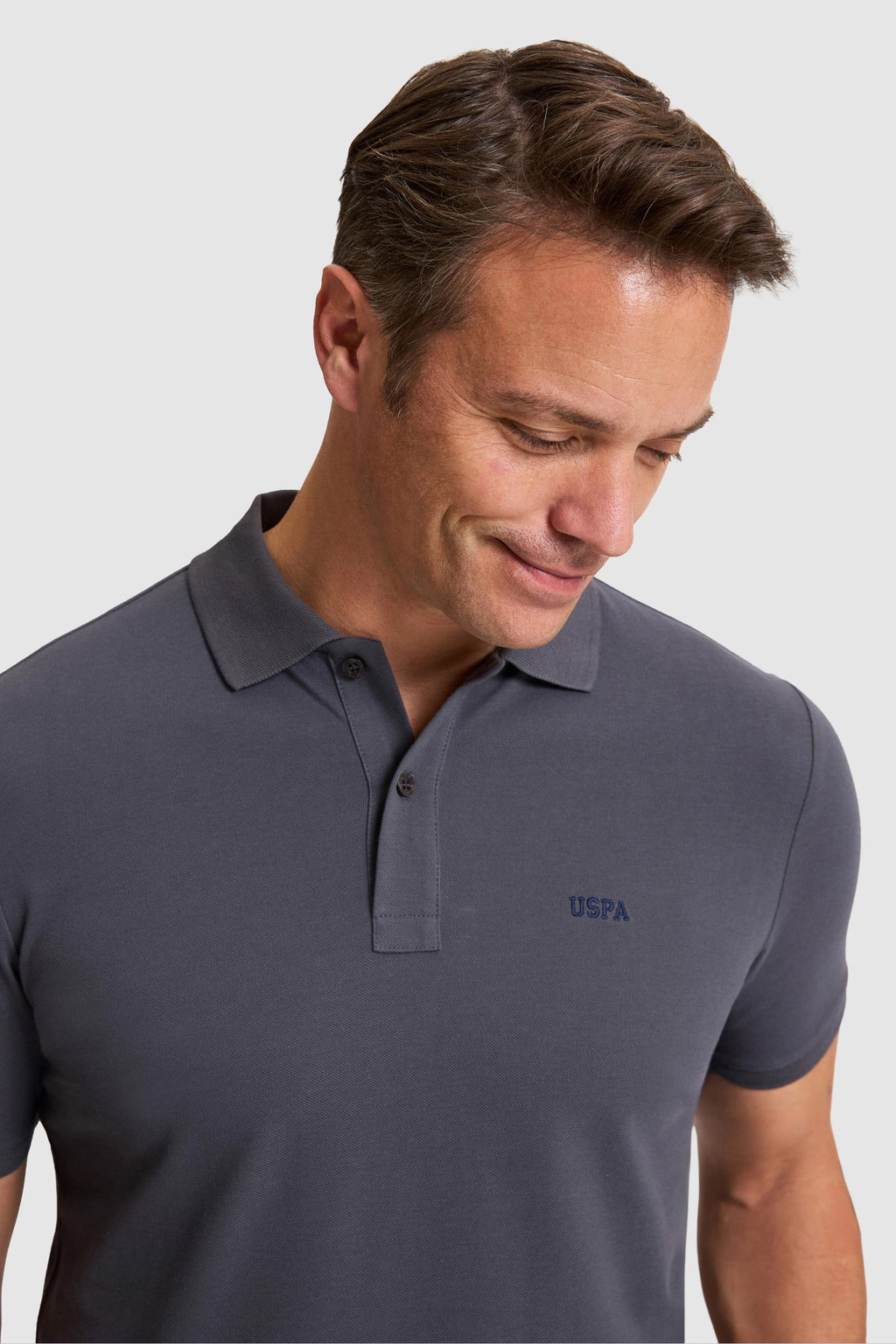 Erkek Antrasit Regular Fit Polo Yaka Basic Ti__rt