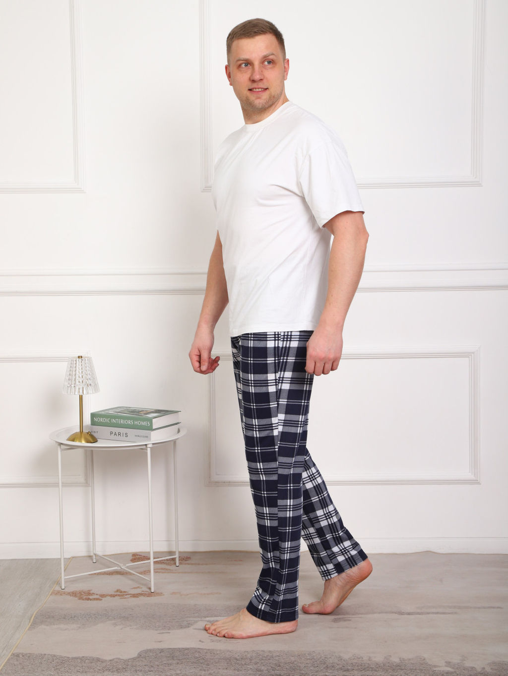 Брюки мужские Легион сине-белый/клетка