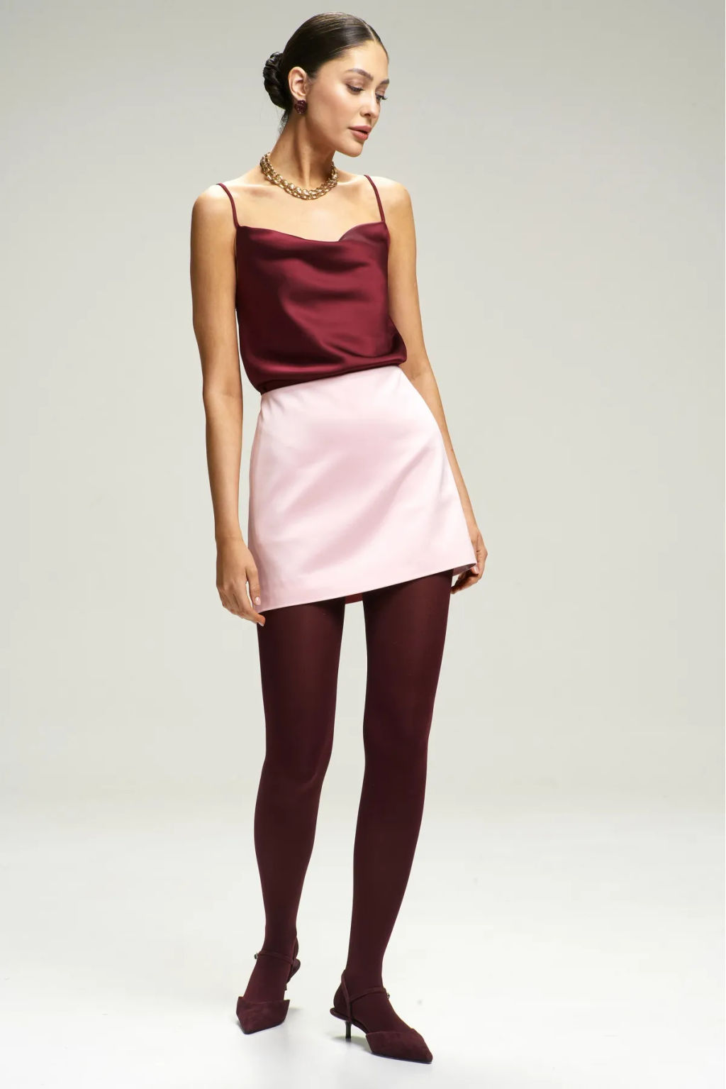 Юбка-мини атласная Pink