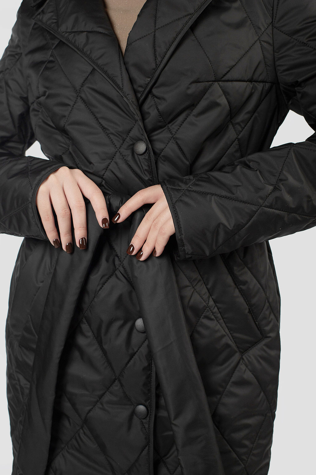 01-12093 Пальто женское демисезонное (пояс) - El podio фото 11