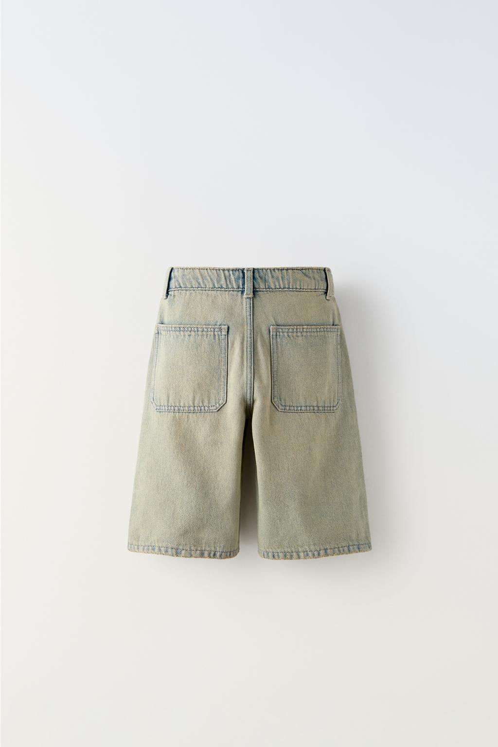 WIDE-LEG DENIM BERMUDA SHORTS - Zara фото 2
