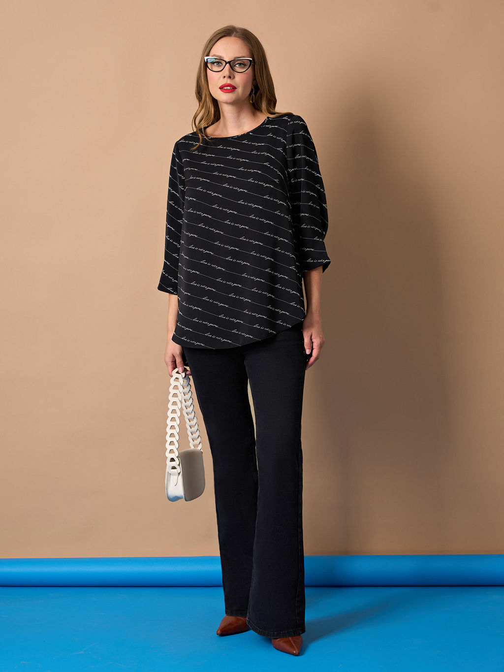 Блузка 0220-1а черный каменный - Aquarell фото 2