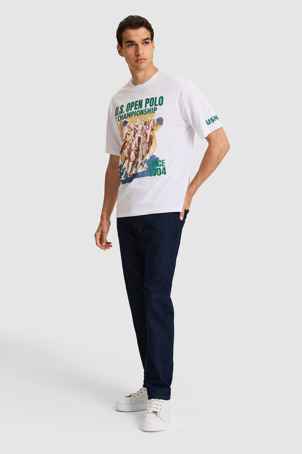 Erkek Comfort Fit Bisiklet Yaka Beyaz Ti__rt