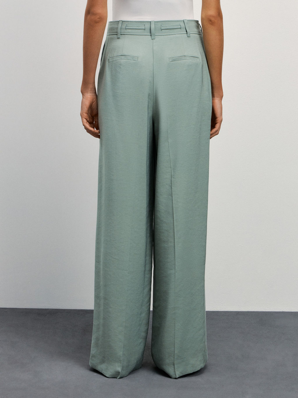 Брюки wide leg с декоративным поясом / Zarina фото 4