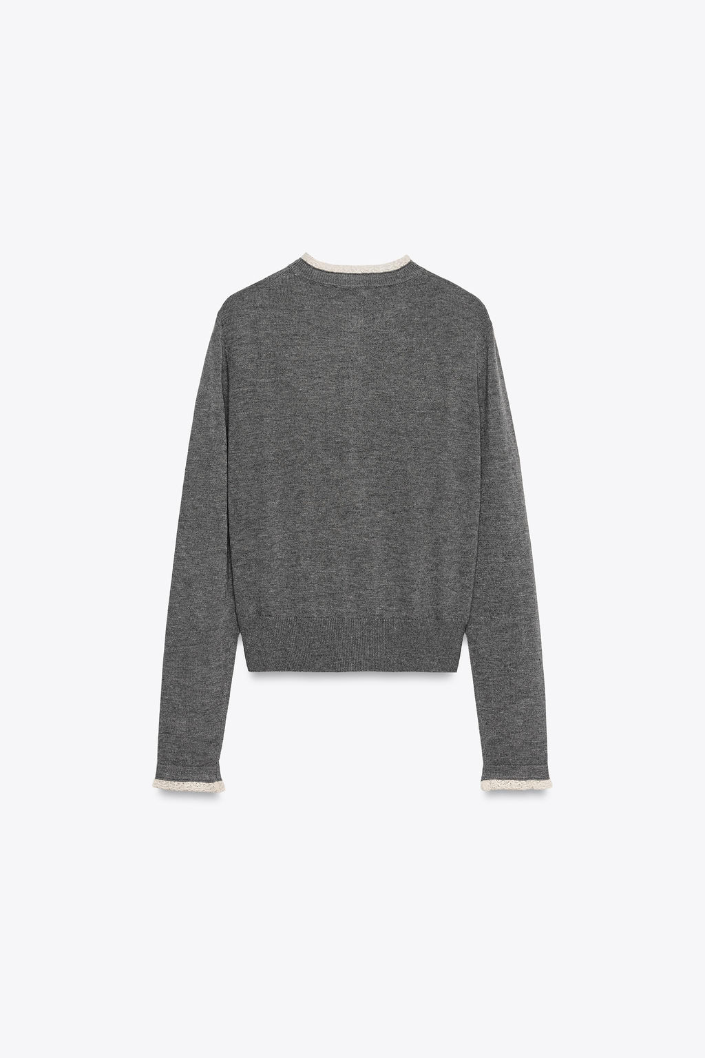 LACE TRIM COMBINATION CARDIGAN - Zara фото 7