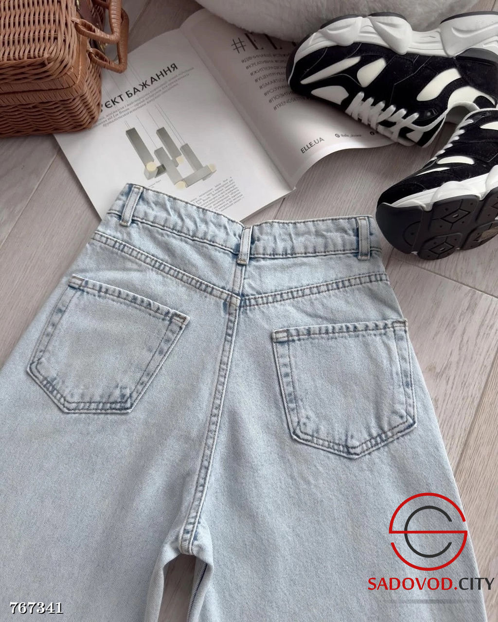 Джинсы трубы широкие женские - Bruno фото 3