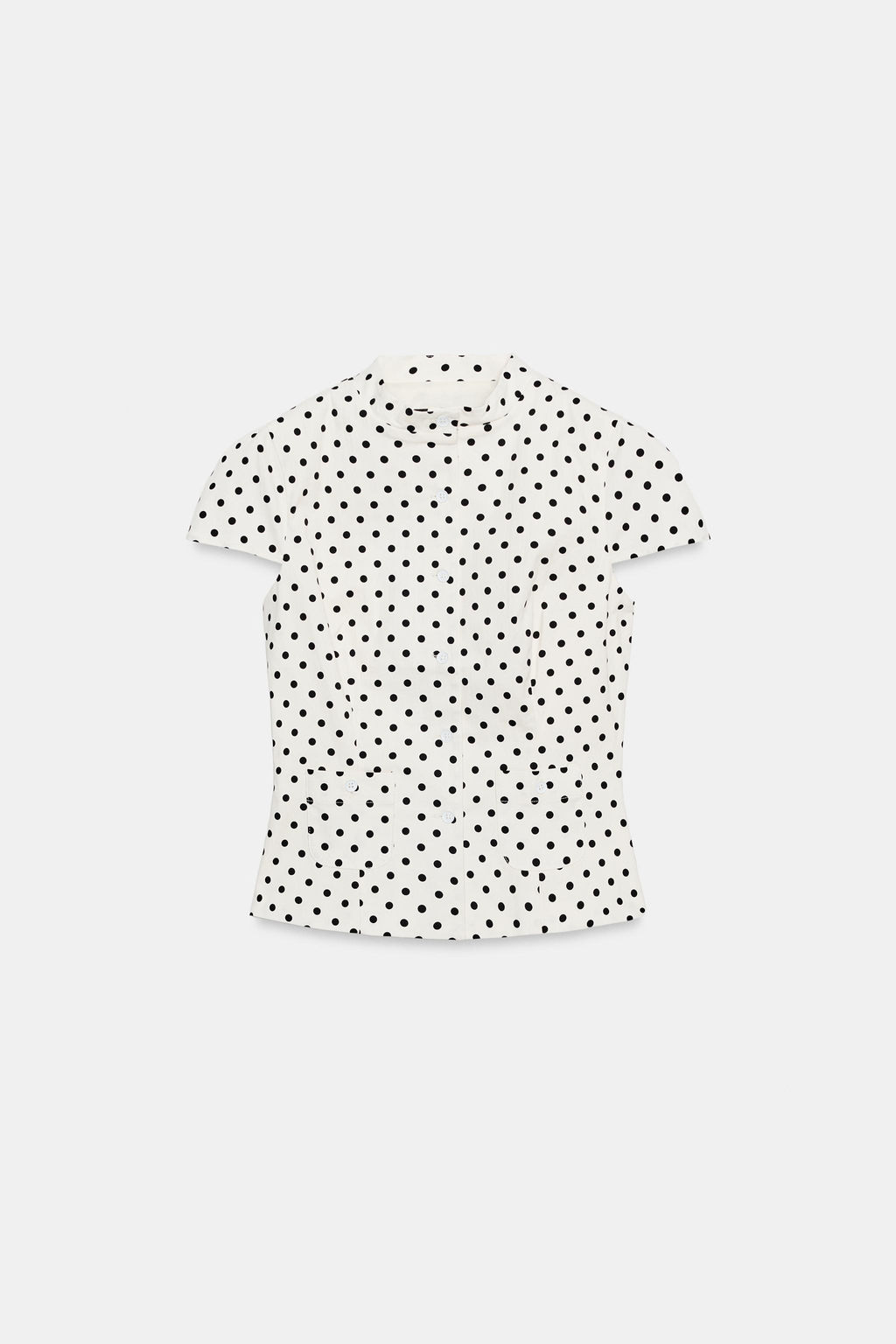 TOP POPEL?N BOLSILLOS LUNARES / Crudo / Negro