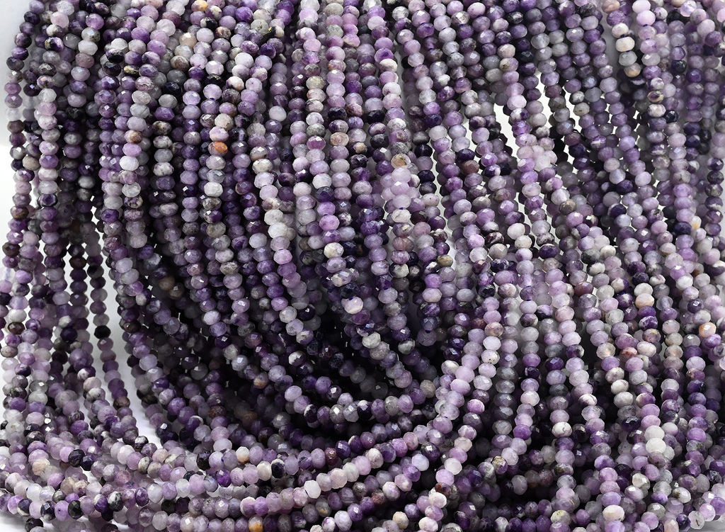 Бусины из сугилита рондель граненый 3*2мм, 39см, 175 бусин Радуга камня