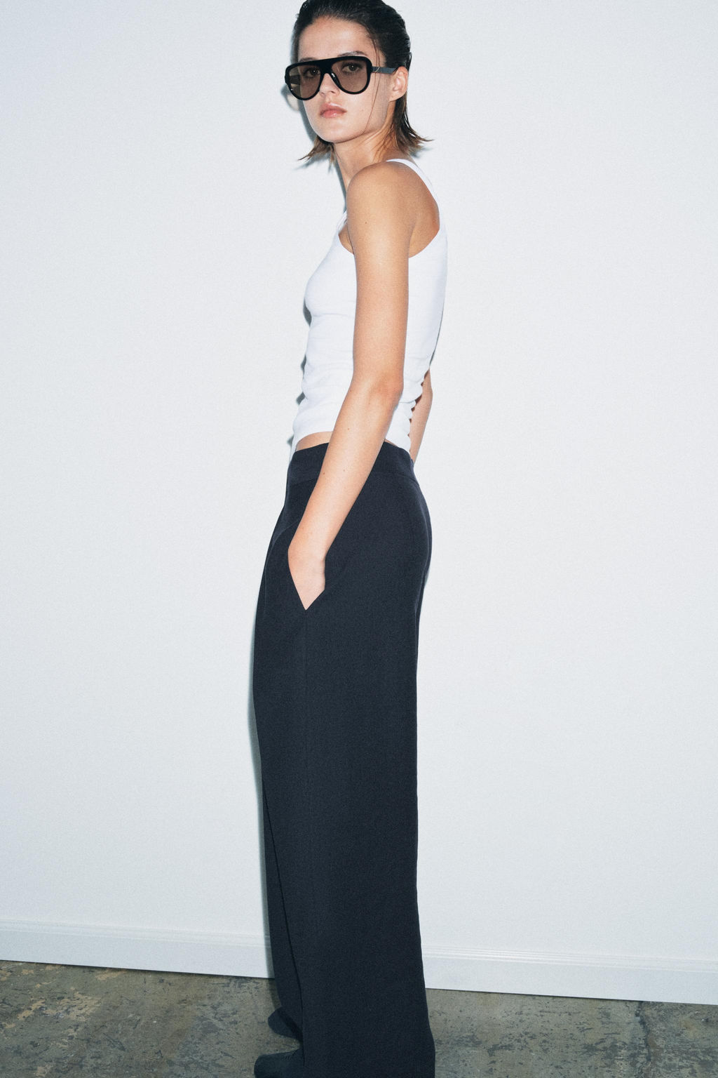 ZW COLLECTION WIDE-LEG PLEATED TROUSERS - Zara фото 2