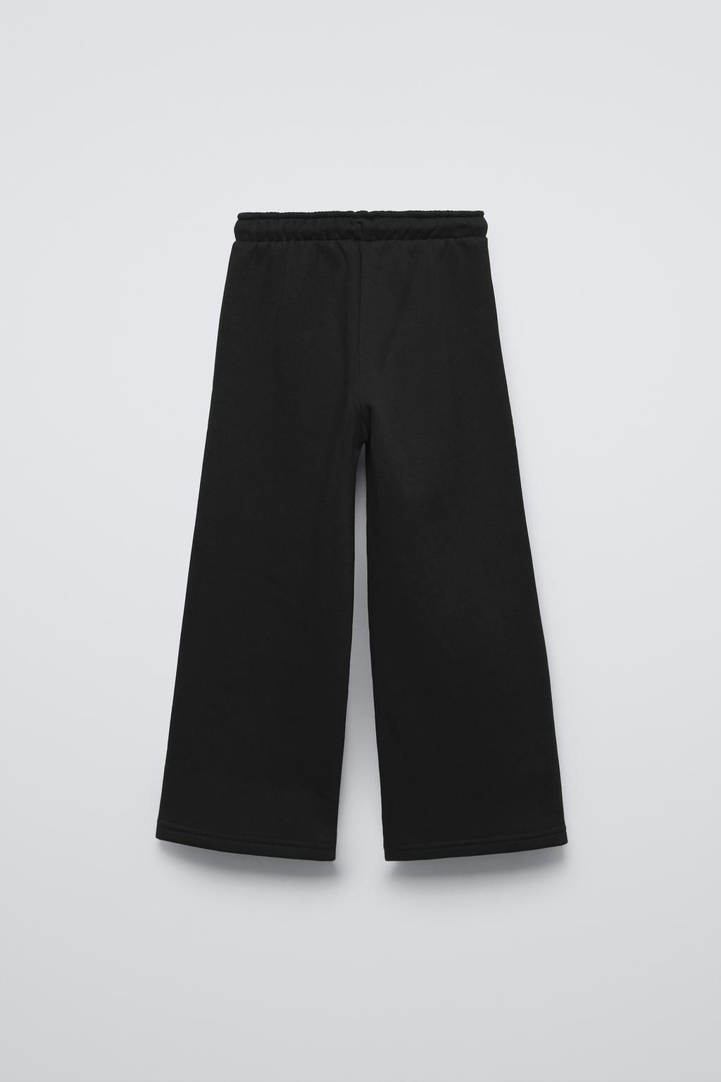 TEXT PRINT WIDE-LEG PLUSH TROUSERS - Zara фото 7