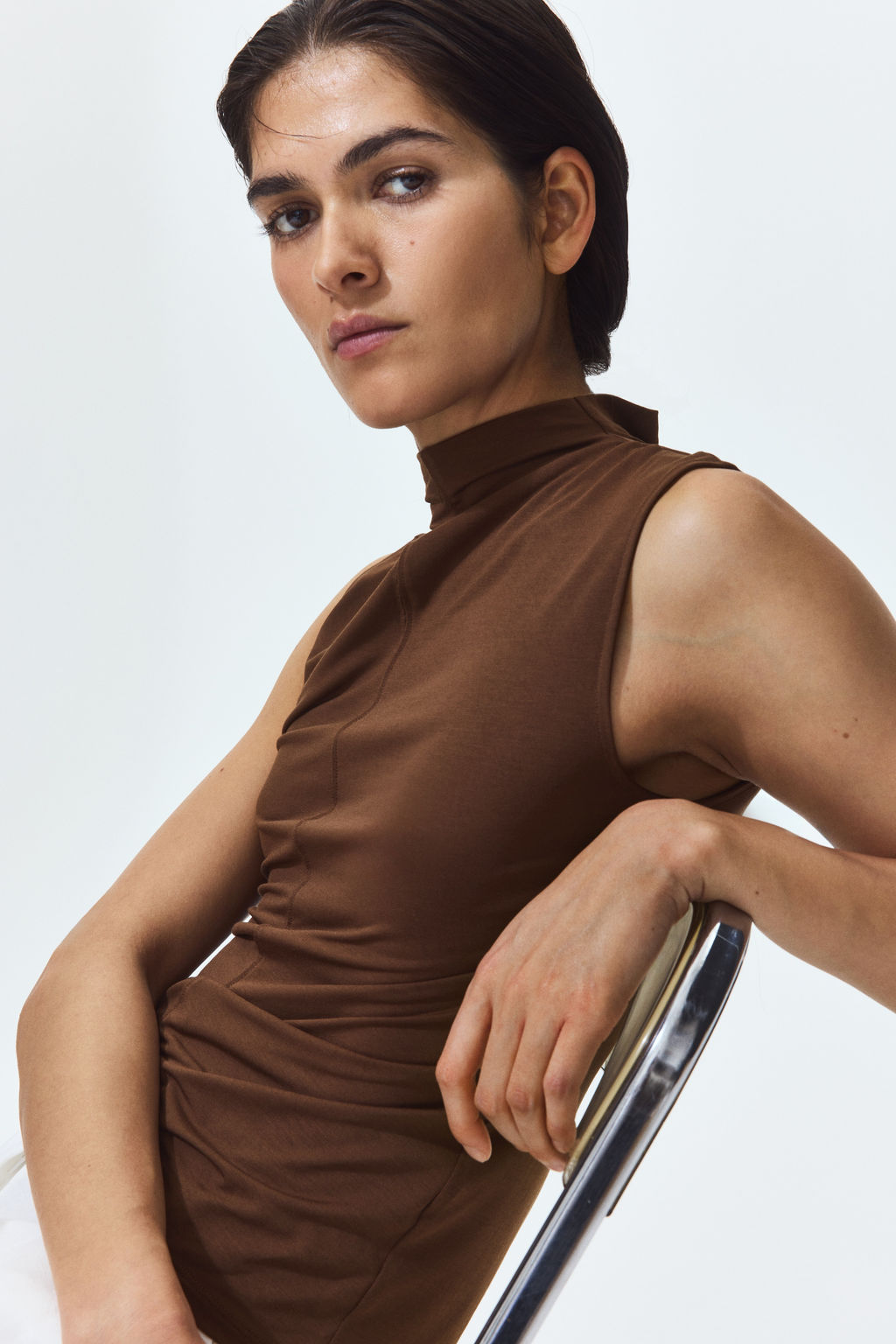 Top en mezcla de modal con cuello perkins - H&m фото 5