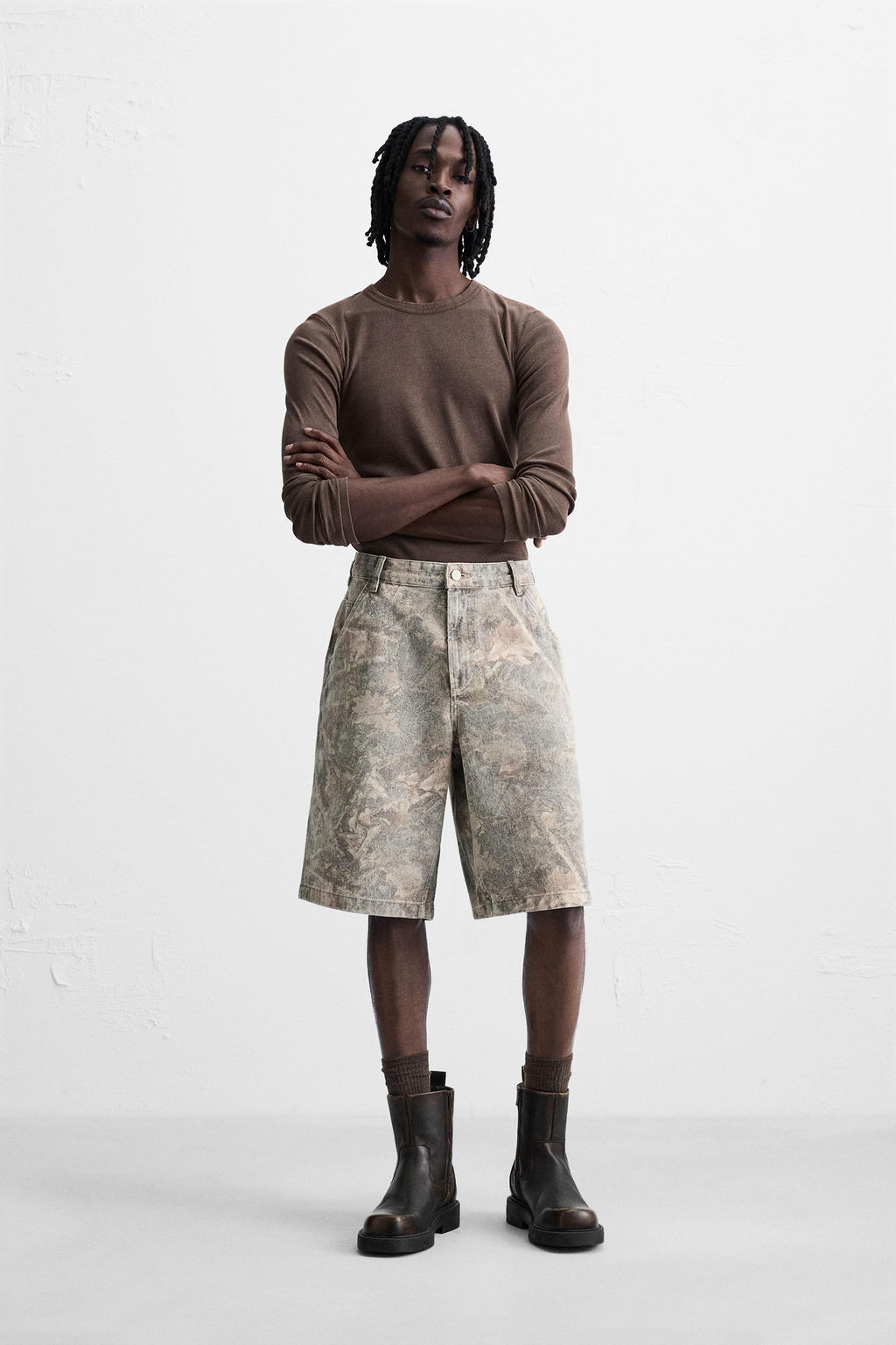 ABSTRACT PRINT RELAXED FIT BERMUDA SHORTS - Zara фото 14