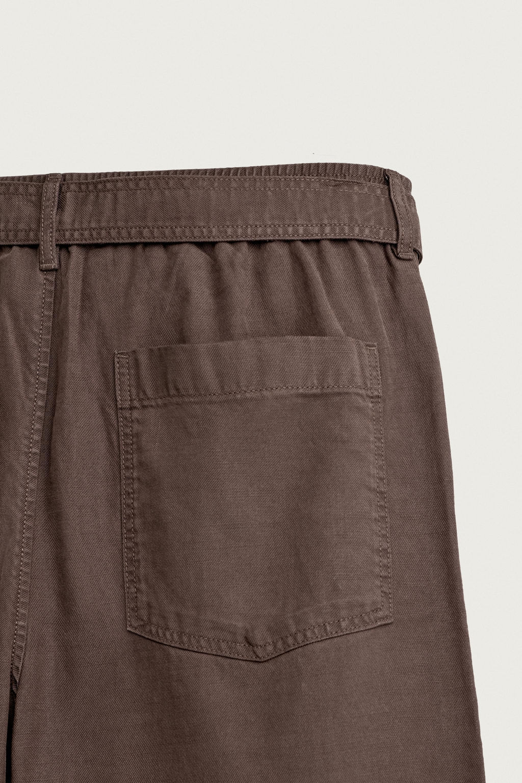 PANTAL?N RELAXED FIT PLIEGUES CINTUR?N / Marr?n / Topo - Zara фото 9