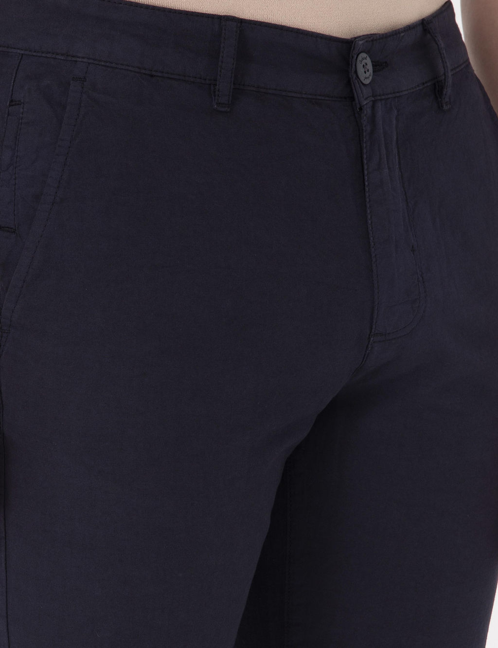 Lacivert Slim Fit Kanvas Pantolon