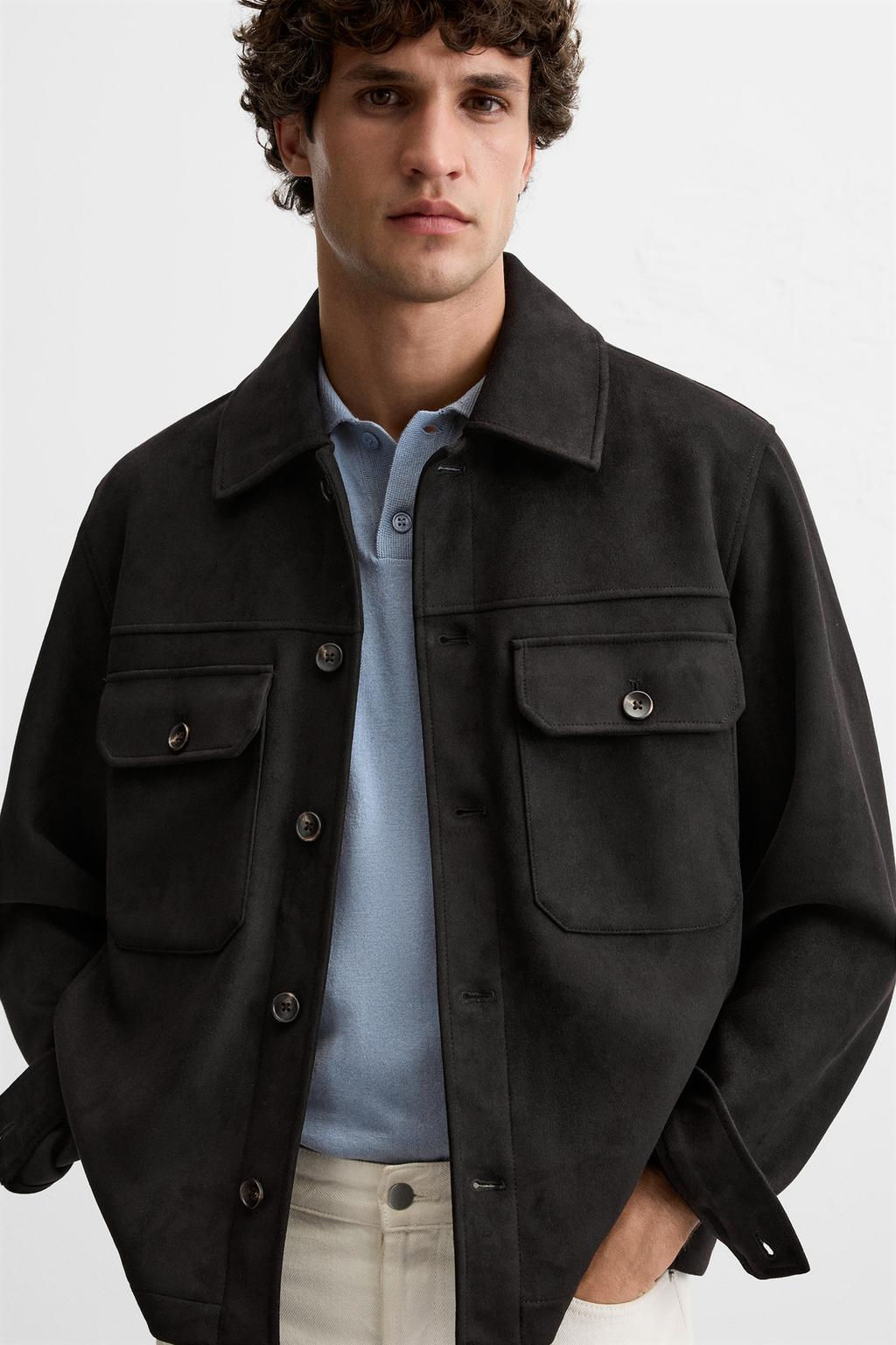 FAUX SUEDE OVERSHIRT - Zara фото 6