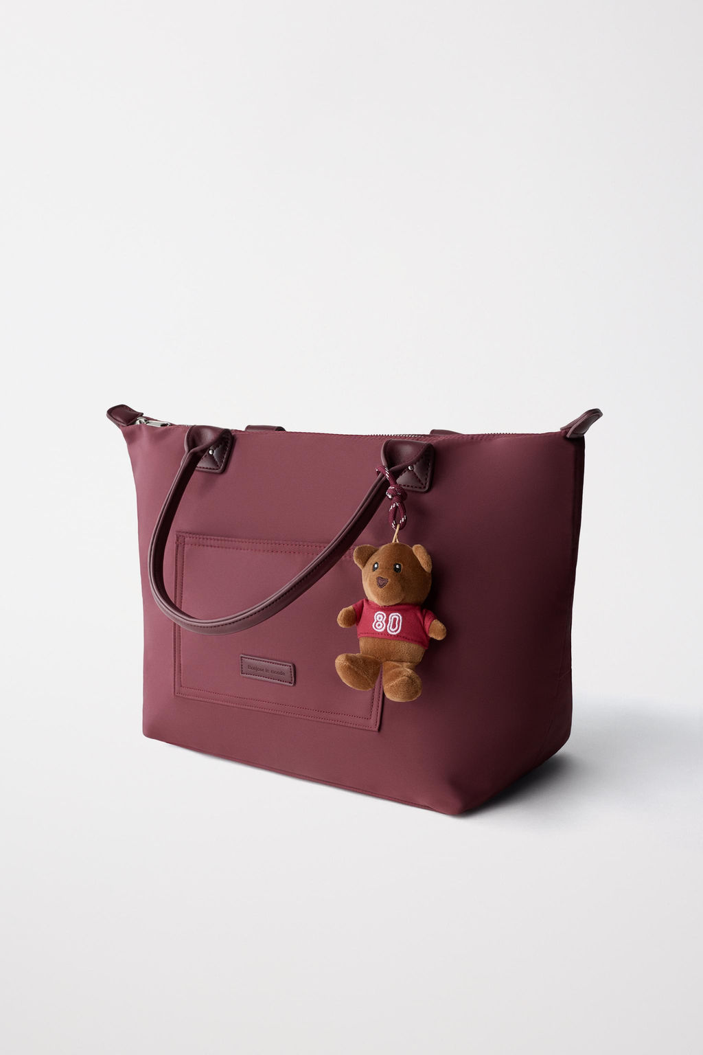 NYLON TOTE BAG WITH TEDDY BEAR CHARM - Zara фото 2