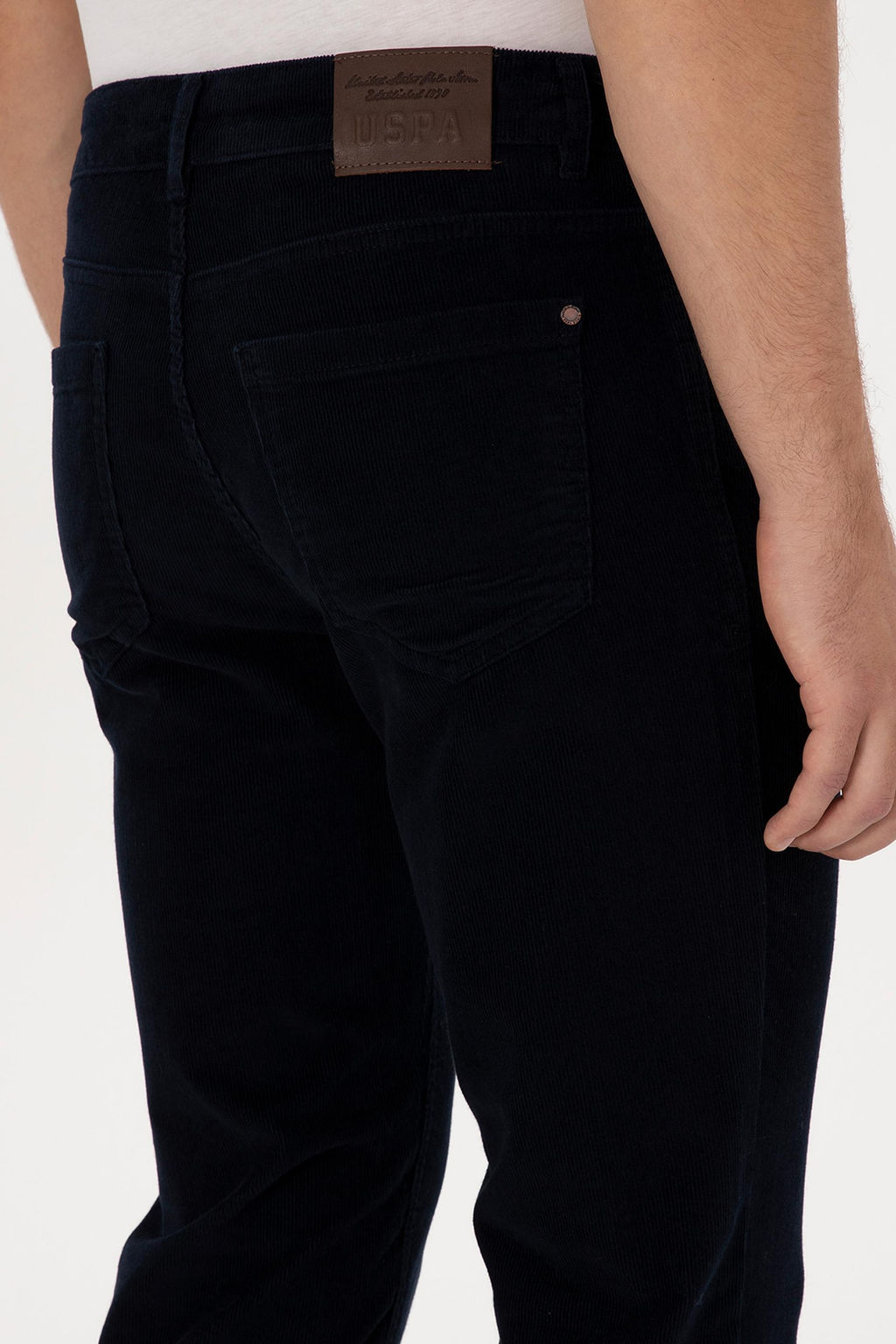 Erkek Lacivert Slim Fit Kanvas / Chino Pantolon