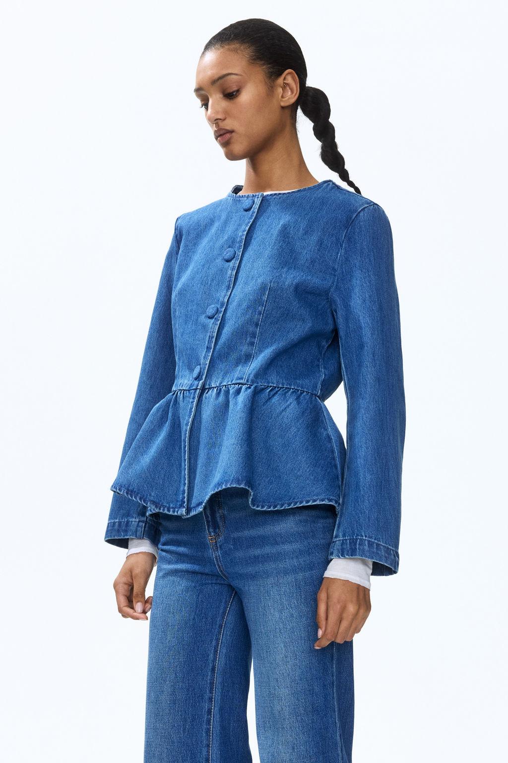 Collarless peplum jacket - H&m фото 3