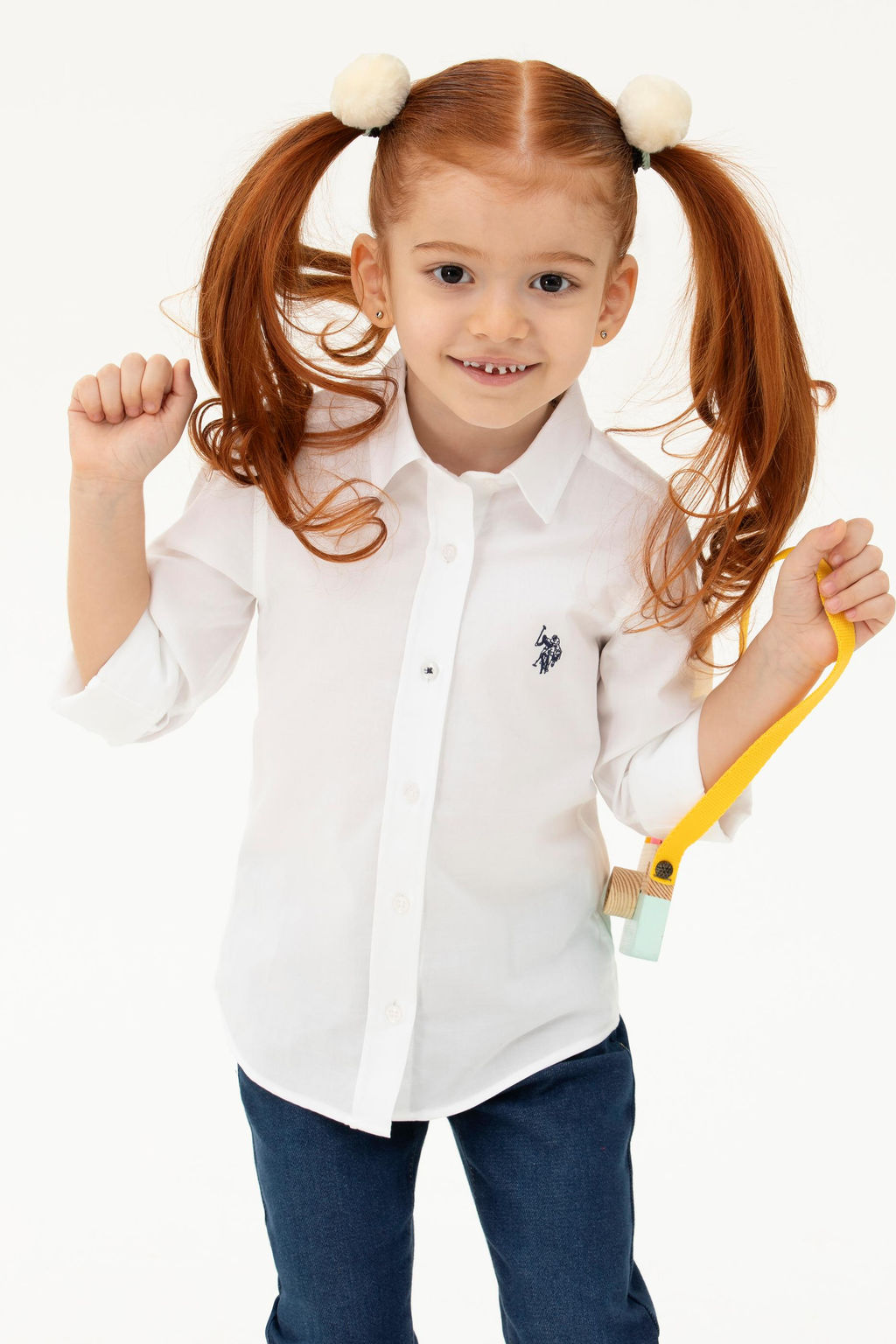 Белая рубашка с длинным рукавом для девочки Неожиданная скидка в корзине