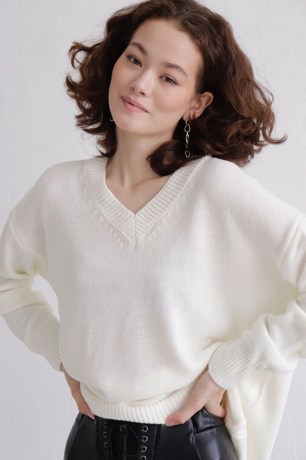 Базовый пуловер с V-образным вырезом - Martichelli фото 5