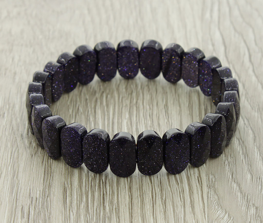 Браслет Джессика авантюрин синий граненый, длина 19см - Agat77 фото 2