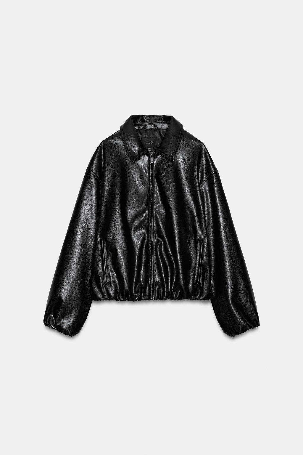 LEATHER EFFECT BOMBER JACKET - Zara фото 12