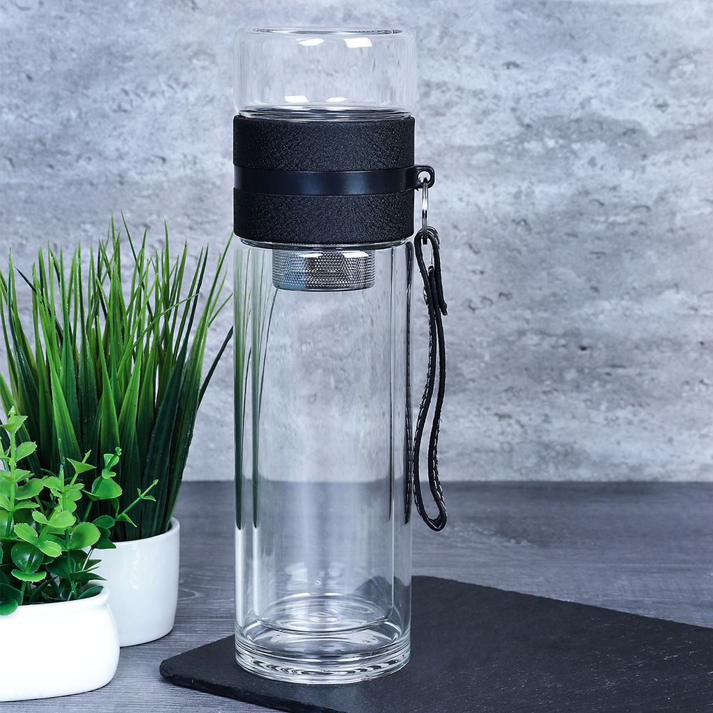 Термос для заваривания чая с ситом 350 мл двойное стекло / YE-123 / уп 60/ - ГалеонТрейд фото 5