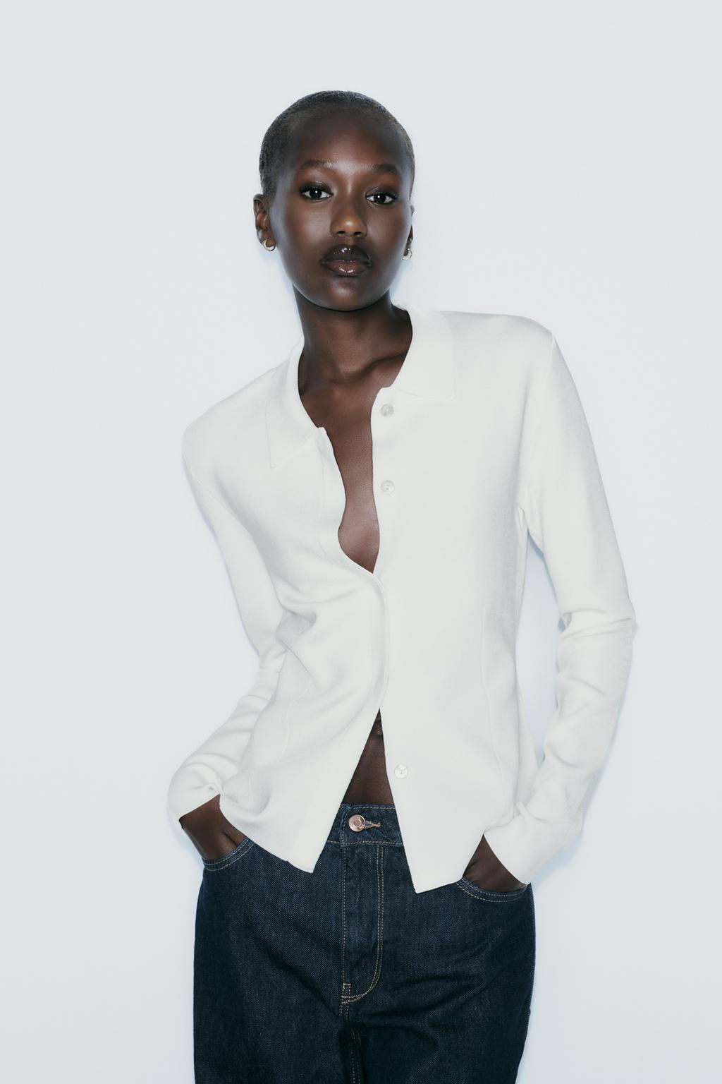 PLAIN KNIT CARDIGAN - Zara фото 2