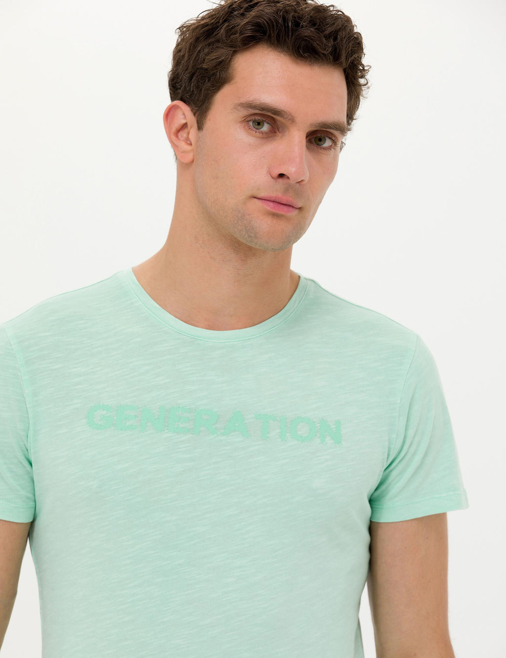 YESIL Slim Fit Bisiklet Yaka T-Shirt