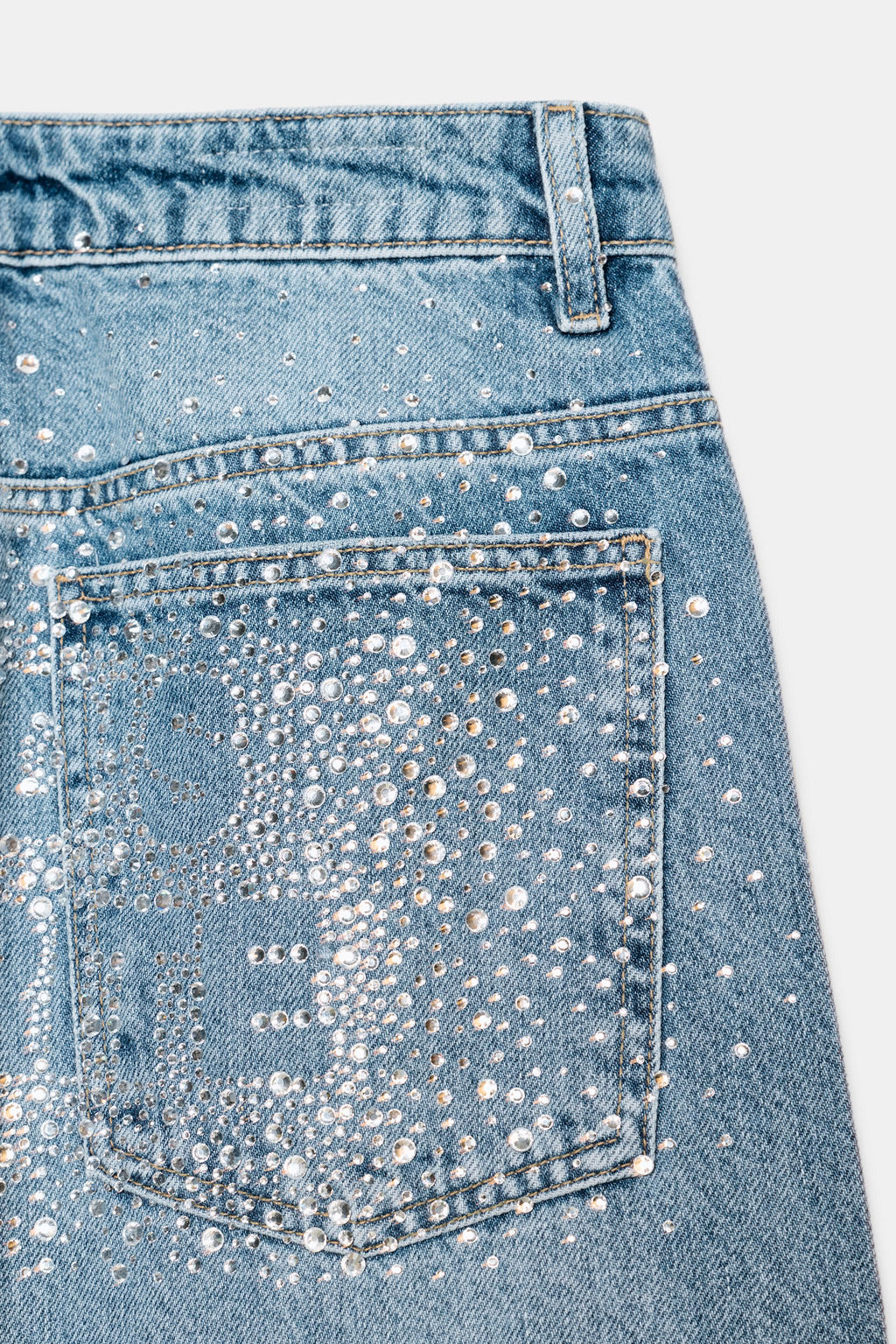 MID-WAIST STRAIGHT JEANS WITH SPARKLES - Zara фото 10