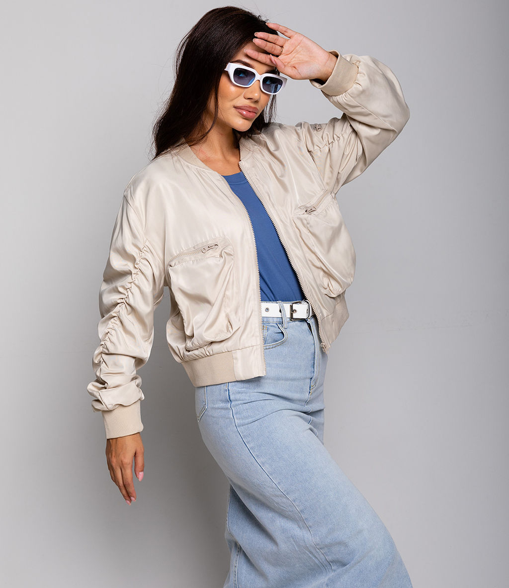 Бомбер #КТ2561, бежевый - Dommod фото 2