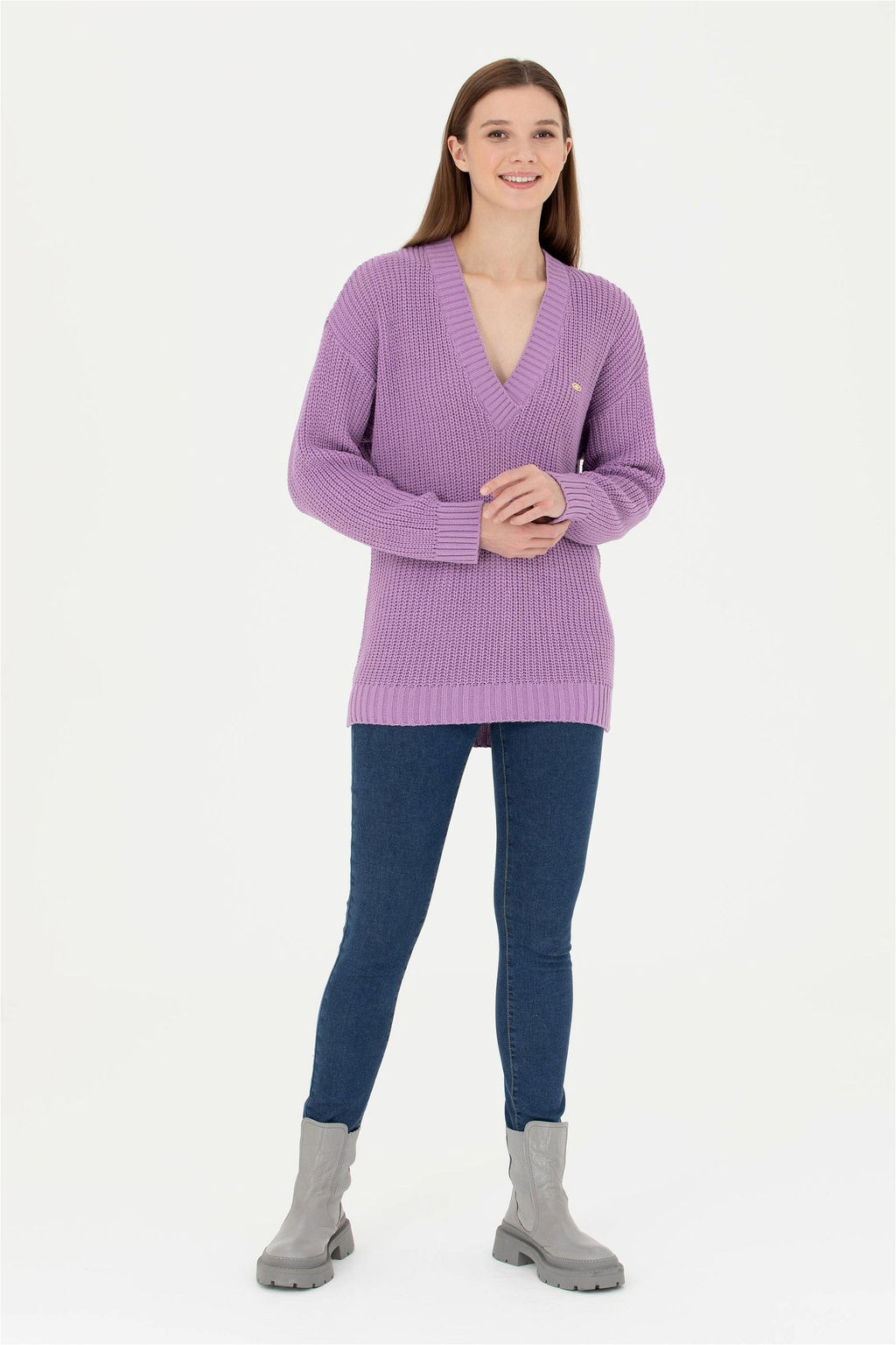 Женский сиреневый свитер - U.s. polo assn фото 4