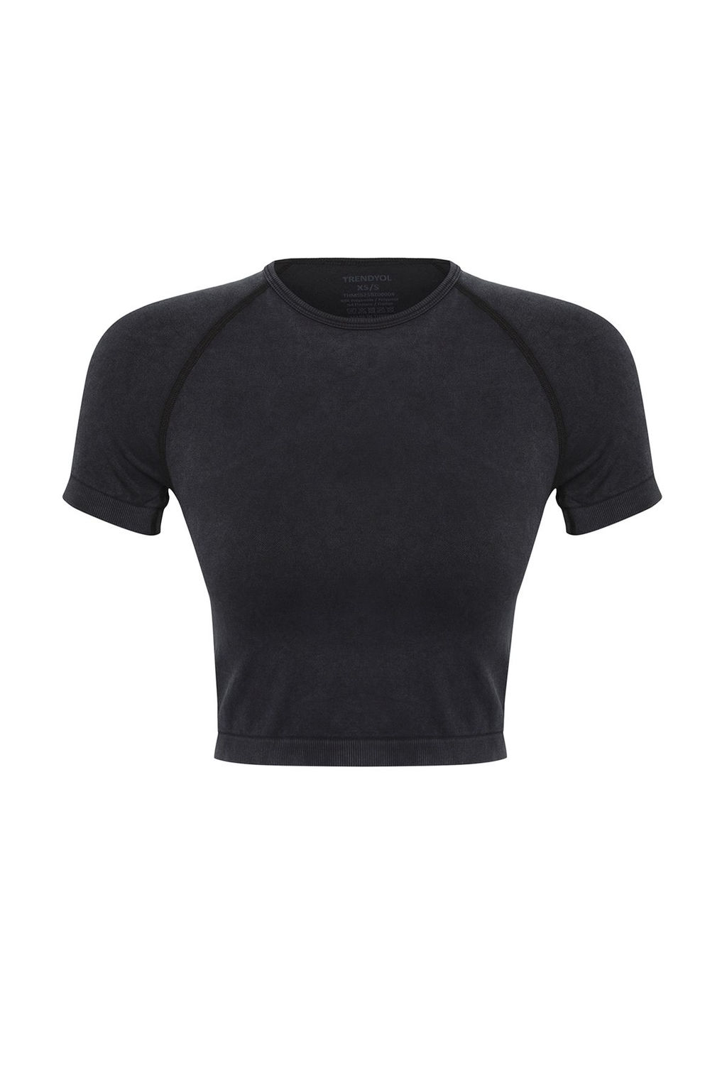 Siyah Seamless/Dikissiz Crop Orme Tak?mlanabilir Spor Ust/Bluz THMSS25BZ00004 - Trendyolmilla фото 6