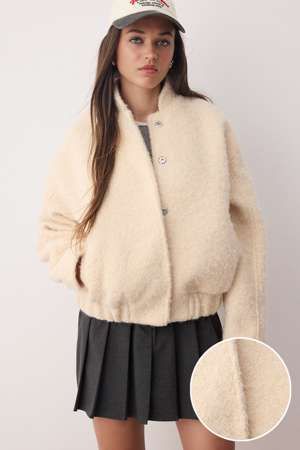 Ekru Regular Ince Ceket Mont